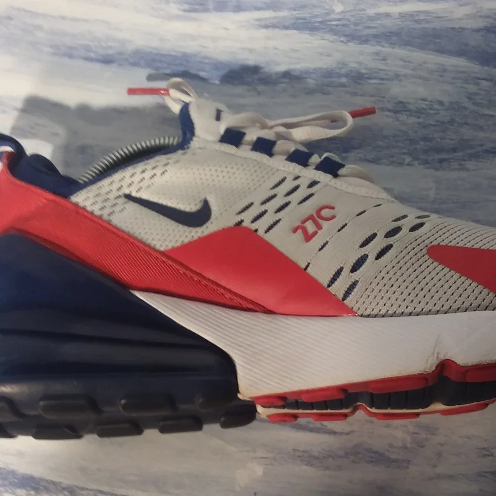 Nike Kids Air Max 270 Sneakers - White, Red, Navy
